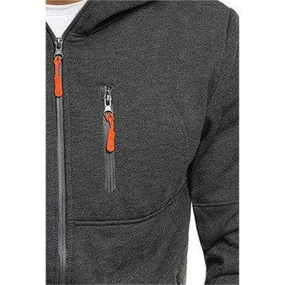 Solid color men's hooded jacket Casual long-sleeved hoodie Zipper Gym sports hoodie Spring Fall