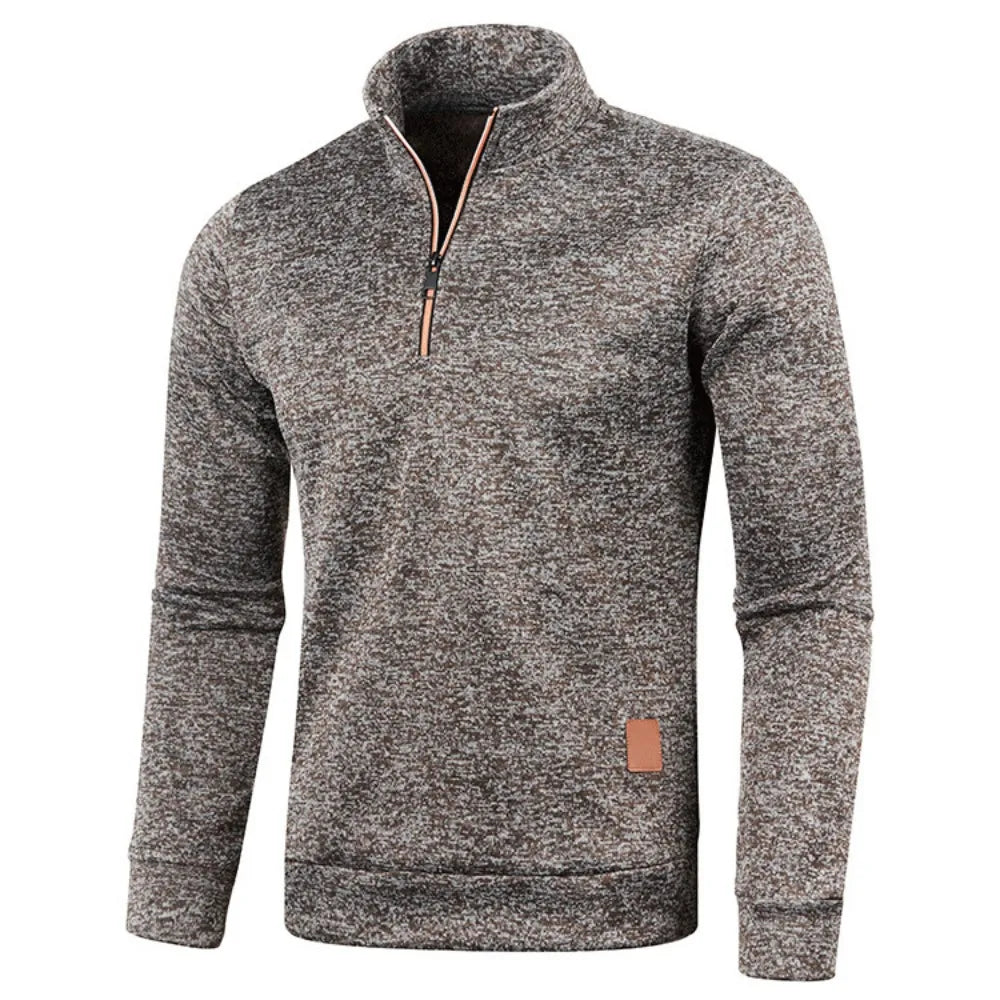 Men Sweatshirts Spring Autumn Pullover Half Zipper Pullover for Male Hoody Outdoor Sweatshit Solid Color Stand Collar