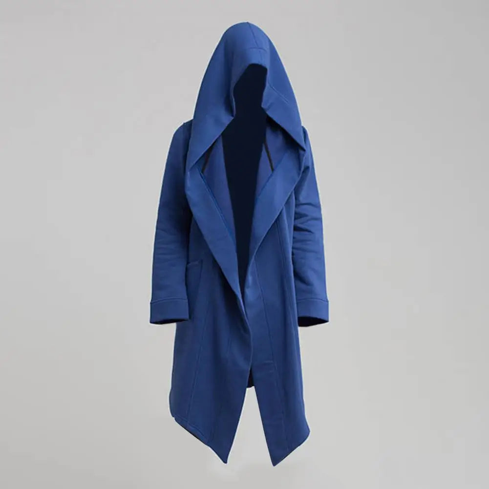 Fashionable Trench Coat Warm Leisure Men Coat Solid Color Long Sleeve Men Jacket Men Coat Oversize Hooded