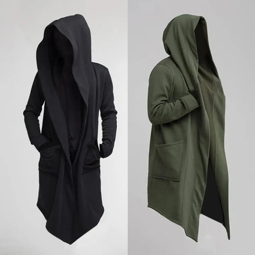 Fashionable Trench Coat Warm Leisure Men Coat Solid Color Long Sleeve Men Jacket Men Coat Oversize Hooded