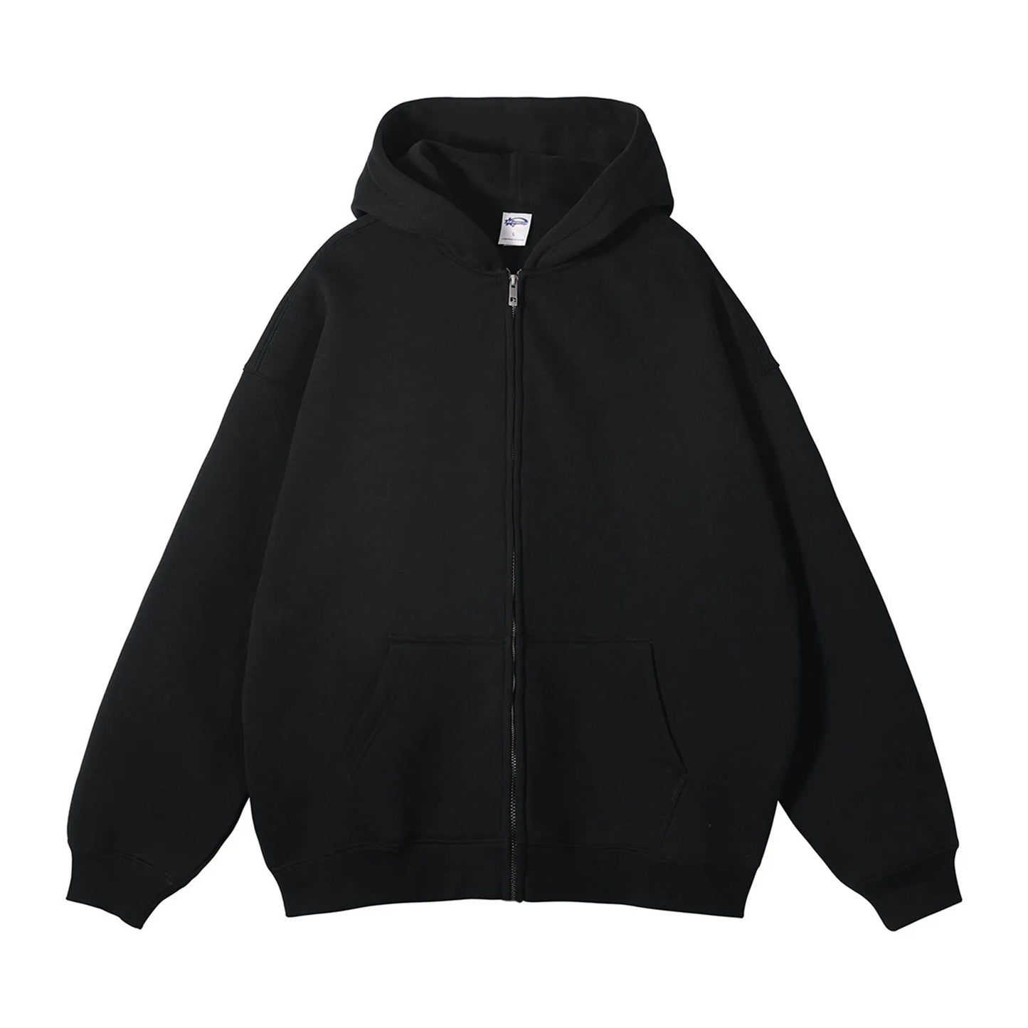 Men's Black Casual Hooded Jackets With Pocket Fashion High Quality Long Sleeve Zipper Hoodies Sweatshirts Autumn Outwears Tops