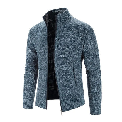 New Arrival Knitted Sweater Men Spring Autumn Casual Fleece Cardigan Men Sweaters Coats Solid Color Plus Size 3XL 5 Colors