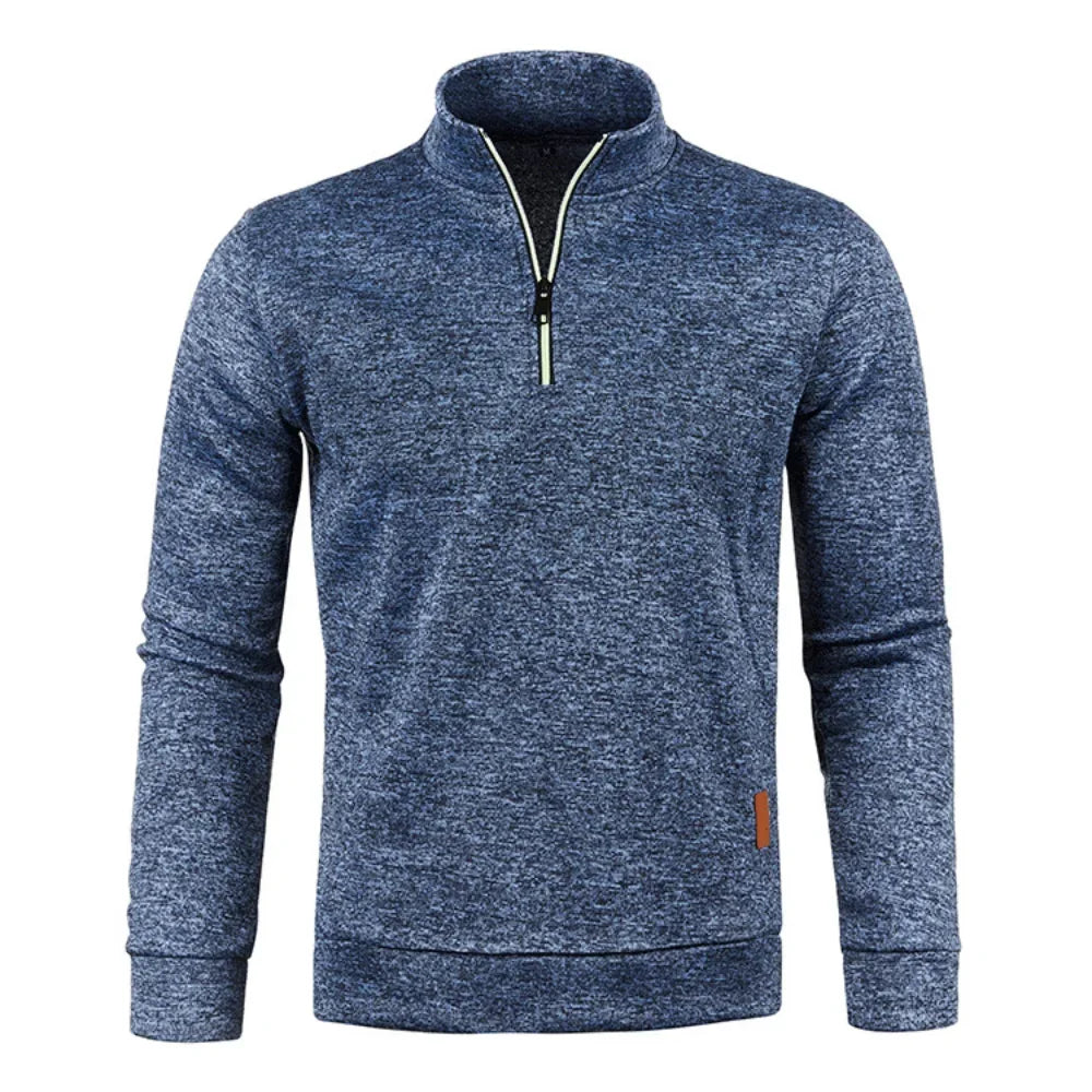 Men Sweatshirts Spring Autumn Pullover Half Zipper Pullover for Male Hoody Outdoor Sweatshit Solid Color Stand Collar