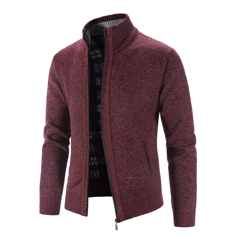 New Arrival Knitted Sweater Men Spring Autumn Casual Fleece Cardigan Men Sweaters Coats Solid Color Plus Size 3XL 5 Colors