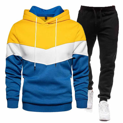 2024 Fashion Men's Tracksuit Sets Hoodie and Pants Women Solid Color Hooded Pullover+Pants Suit Casual Sportswear Sets Male