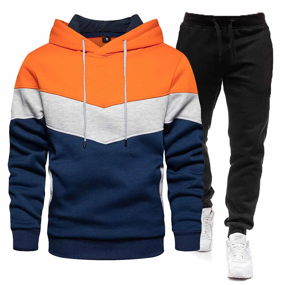 2024 Fashion Men's Tracksuit Sets Hoodie and Pants Women Solid Color Hooded Pullover+Pants Suit Casual Sportswear Sets Male