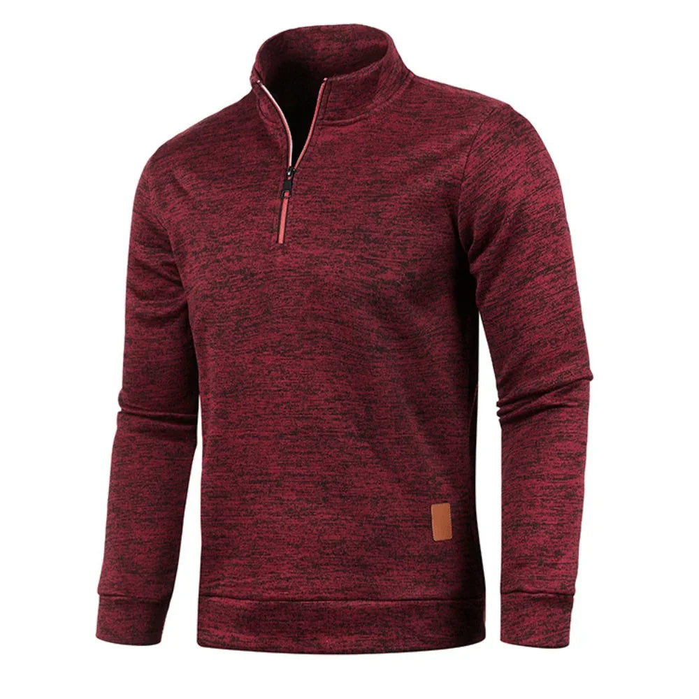 Men Sweatshirts Spring Autumn Pullover Half Zipper Pullover for Male Hoody Outdoor Sweatshit Solid Color Stand Collar