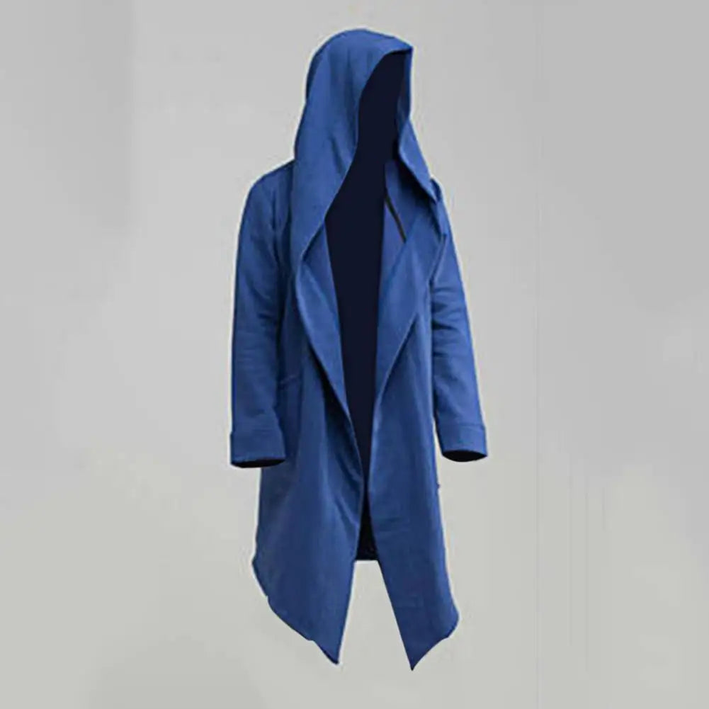 Fashionable Trench Coat Warm Leisure Men Coat Solid Color Long Sleeve Men Jacket Men Coat Oversize Hooded